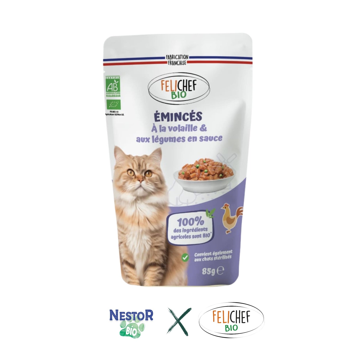 Émincés Bio Chat - Volaille & Légumes