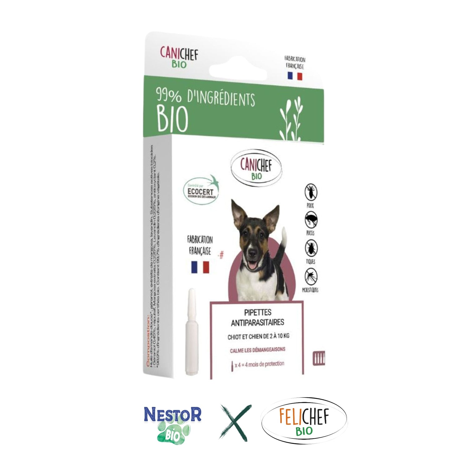 Pipettes Antiparasitaires Bio Chiot et Chien Petite Race